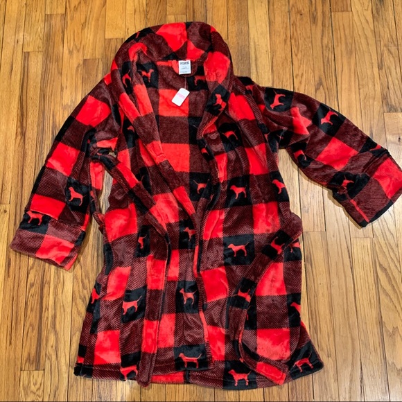Vs pink dog red and black plaid robe - Picture 5 of 6